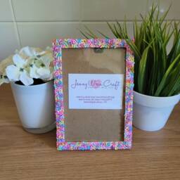 Colourful Butterfly Fimo Slices Photo Frame 4 X 6 Inches - thumbnail 1