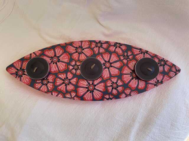 Oval Candle Holder For 3 Tea Lights - image 1