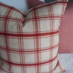2 Patterns Holiday Pillow Cover.christmas Slipcover.plaid.ivory.red.cream.farmhouse.christmas Decor.farmhouse .toss Pillow.throw Pillows - thumbnail 2
