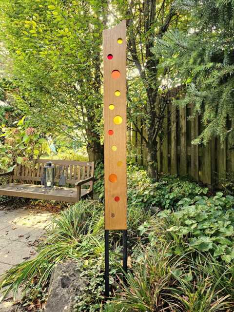 Garden Sculpture Made Of Wood & Glass - image 1