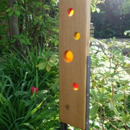 Garden Sculpture Made Of Wood & Glass - thumbnail 3