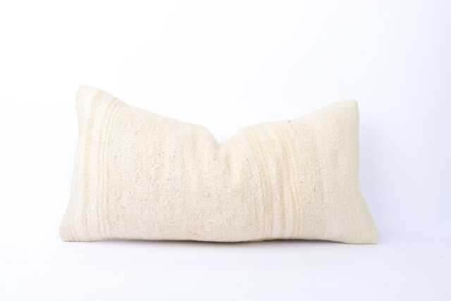 Handwoven Kilim Lumbar Pillow Cover Turkish Bohemian Cushion - 12x24 - image 1