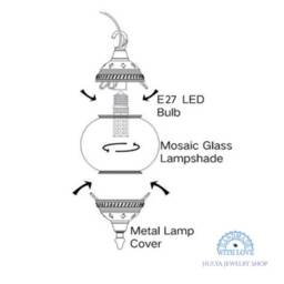 Handmade Turkish Mosaic Wall Sconce, Colorful Glass Lamp - thumbnail 4
