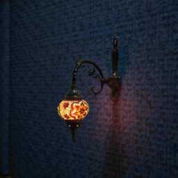 Handmade Turkish Mosaic Wall Sconce, Colorful Glass Lamp - thumbnail 3