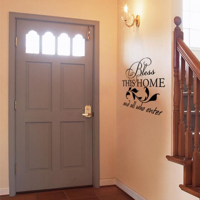 Living Room Wall Decals Bless This Home & All Who Enter Vinyl Quote Sticker Decorations Family Decor Removable Lettering - 129 - image 1