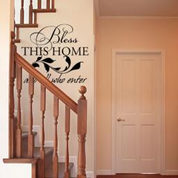 Living Room Wall Decals Bless This Home & All Who Enter Vinyl Quote Sticker Decorations Family Decor Removable Lettering - 129 - thumbnail 2