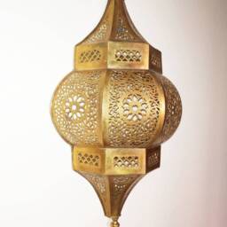Handmade Moroccan Brass Wall Light Sconce Engraved Geometric Design - thumbnail 2