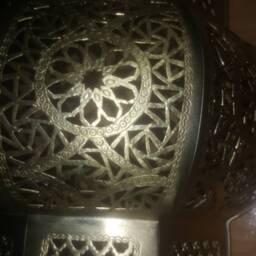 Handmade Moroccan Brass Wall Light Sconce Engraved Geometric Design - thumbnail 4