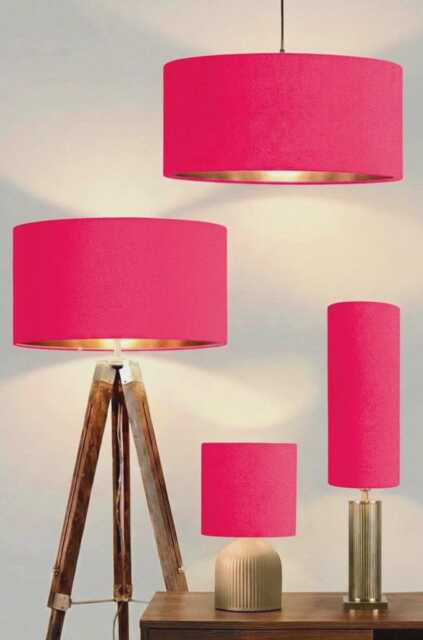 New High Quality Upholstery Candy Pink Velvet Lamp Shade Pendant Light With Metallic Lining Colour Code 163 Suitable For All Lamps - image 1