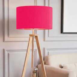 New High Quality Upholstery Candy Pink Velvet Lamp Shade Pendant Light With Metallic Lining Colour Code 163 Suitable For All Lamps - thumbnail 2