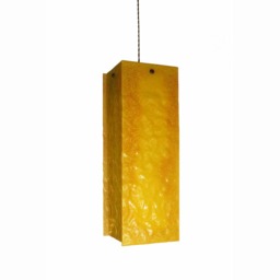 Fused Glass Pendant Light Warm Yellow Artistic Ceiling Fixture - thumbnail 2