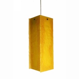 Fused Glass Pendant Light Warm Yellow Artistic Ceiling Fixture - thumbnail 3