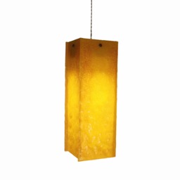 Fused Glass Pendant Light Warm Yellow Artistic Ceiling Fixture
