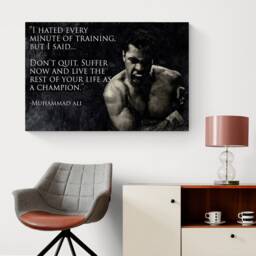 Muhammad Ali Boxing Quote - Don't Quit Wrapped Framed Canvas Rolled Photo/Poster Print - thumbnail 2