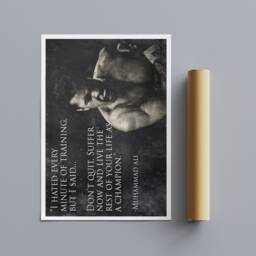 Muhammad Ali Boxing Quote - Don't Quit Wrapped Framed Canvas Rolled Photo/Poster Print - thumbnail 3