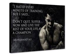 Muhammad Ali Boxing Quote - Don't Quit Wrapped Framed Canvas Rolled Photo/Poster Print - thumbnail 1