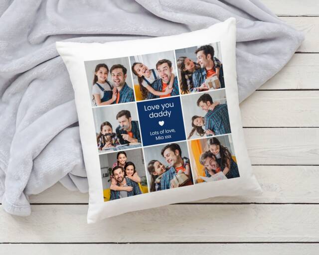 Personalised Dad - Daddy Grandad Grandpa Cushion - Gift Father's Day Photo - image 1