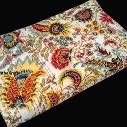Crazy 2 Layer Unique Blue Queen/King Size Handmade Bed-Cover, Bedspread, Blanket, Coverlet, Linen Bed Sheet, 100% Cotton, Indian Kantha Quilts - thumbnail 3