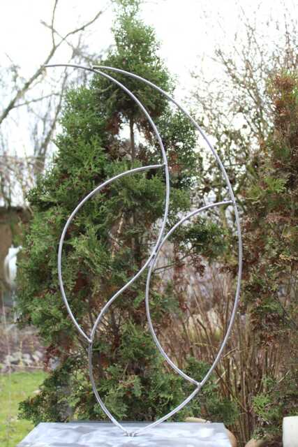 "Abstract Modern Large Steel Metal Sculpture Artist Unique ""Teardrop"" " - image 1