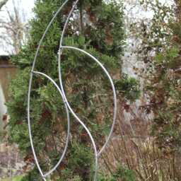 "Abstract Modern Large Steel Metal Sculpture Artist Unique ""Teardrop"" " - thumbnail 4
