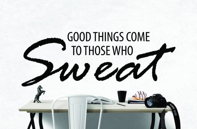 Good Things Come To Those Who Sweat Inspirational Motivational Wall Decal Quote Art For Home Gym Office Decor Encouragement 42x15 Inches - image 1