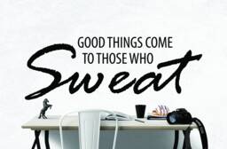 Good Things Come To Those Who Sweat Inspirational Motivational Wall Decal Quote Art For Home Gym Office Decor Encouragement 42x15 Inches - thumbnail 1