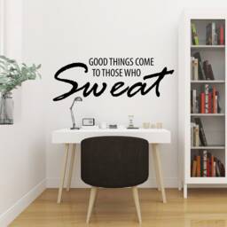 Good Things Come To Those Who Sweat Inspirational Motivational Wall Decal Quote Art For Home Gym Office Decor Encouragement 42x15 Inches - thumbnail 2