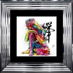 Patrice Murciano Wall Art - Buddha Framed Print With Border - 55cm X 55cm Choice Of Frame Colour - thumbnail 1
