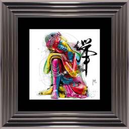 Patrice Murciano Wall Art - Buddha Framed Print With Border - 55cm X 55cm Choice Of Frame Colour - thumbnail 3