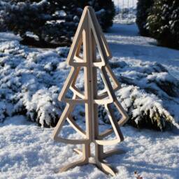 Modern Wood Christmas Tree Scandinavian Diy Table Decor Winter Decoration Alternative Plywood Cat Safe - thumbnail 2