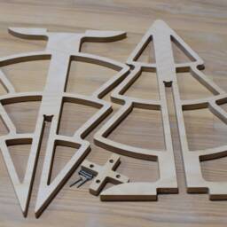 Modern Wood Christmas Tree Scandinavian Diy Table Decor Winter Decoration Alternative Plywood Cat Safe - thumbnail 3