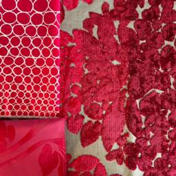 "Red & White Linen Pillow Cover Designer Floral Velvet Cushion - 20""x 20" - thumbnail 2