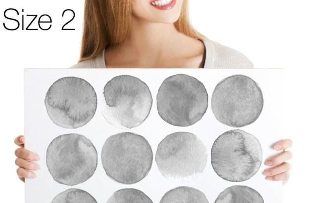 Wall Decals Watercolor Circles, Shades Of Grey, Tile Decals, Furniture Hand-Painted Dot Home D??cor - image 1