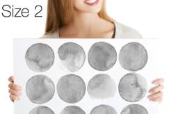 Wall Decals Watercolor Circles, Shades Of Grey, Tile Decals, Furniture Hand-Painted Dot Home D??cor