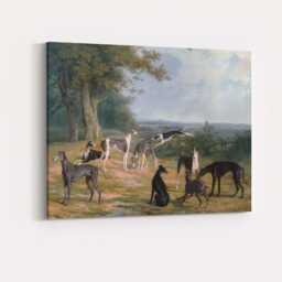 Traditional Greyhound Dogs in Country Estate Landscape Canvas Wall Art Print Decor Picture Ready To Hang - thumbnail 4