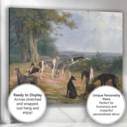 Traditional Greyhound Dogs in Country Estate Landscape Canvas Wall Art Print Decor Picture Ready To Hang - thumbnail 3