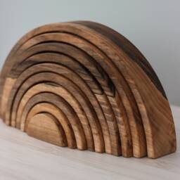 Wooden Pyramid Fidget Toys, Montessori Rainbow, Unique Baby Gift For 1 Year Old, Girl Boy From Ukraine Shop - thumbnail 3