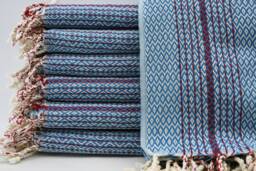 Small Diamond Towel, Turkish Beach Towel, Peshtemal, 40''x70'', Turquoise Towel, Red Striped Towel, Beach Towel, B2-K??rm??z??