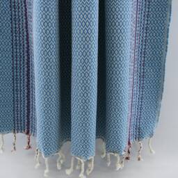 Small Diamond Towel, Turkish Beach Towel, Peshtemal, 40''x70'', Turquoise Towel, Red Striped Towel, Beach Towel, B2-K??rm??z?? - thumbnail 4