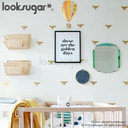 Removable Bee Decals - Stickers Nursery Wall Decal Elegant Golden Sophisticated Stylish Home D??cor Lswd-0124 - thumbnail 2