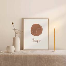 Scorpio Zodiac Constellation Print - Minimalist Wall Art - A5/A4 - thumbnail 1