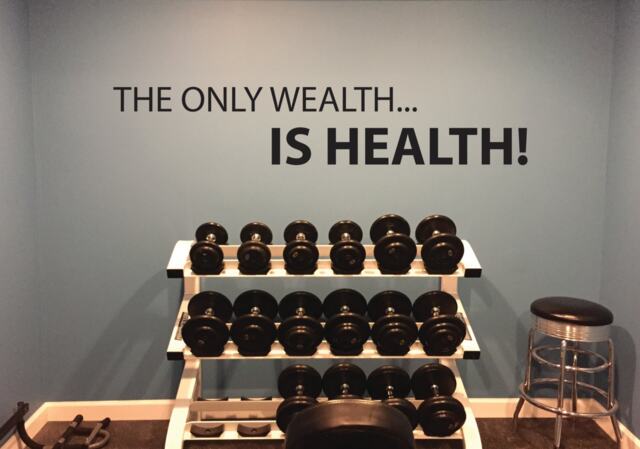 Health Quote Wall Decal, The Only Wealth... Is Health Gym Decal Physical Therapy Of Chiropractor Office Sign 140 - image 1