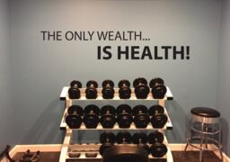 Health Quote Wall Decal, The Only Wealth... Is Health Gym Decal Physical Therapy Of Chiropractor Office Sign 140 - thumbnail 1