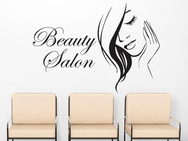 Wall Decals Beauty Salon Model Girl Face Long Hair Cosmetic Make Up Decal Vinyl Sticker Bedroom Home Decor Art Murals Ms642 - image 1