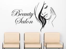 Wall Decals Beauty Salon Model Girl Face Long Hair Cosmetic Make Up Decal Vinyl Sticker Bedroom Home Decor Art Murals Ms642 - thumbnail 1