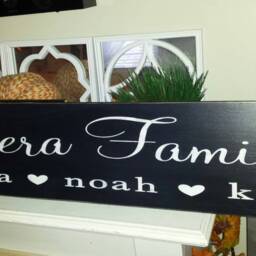 Personalized Family Name Sign Extra Large Horizontal Wall Hanging Distressed Wood Rustic Primitive Decor Anniversary Wedding Gift Heart - thumbnail 3