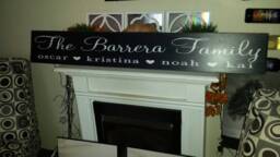 Personalized Family Name Sign Extra Large Horizontal Wall Hanging Distressed Wood Rustic Primitive Decor Anniversary Wedding Gift Heart - thumbnail 1