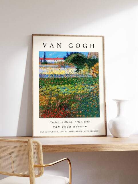 Van Gogh Exhibition Poster, Garden in Bloom - Arles, Art Print, Floral Wall Art, Gift, A1/A2/A3/A4 - image 1