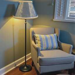 Aqua Blue Paisley Fabric Lampshade Handmade in The UK For Table & Floor Standard Lamp Shades, Ceiling Lights, Clip On Wall Lights - thumbnail 2