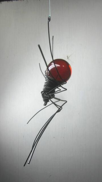 Blood Red Sun Catcher Window Spider Hanging Art Made To Order - image 1